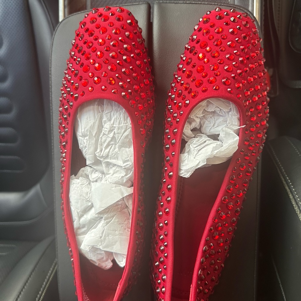 H&M Red Studded Flats - Picture 2 of 2